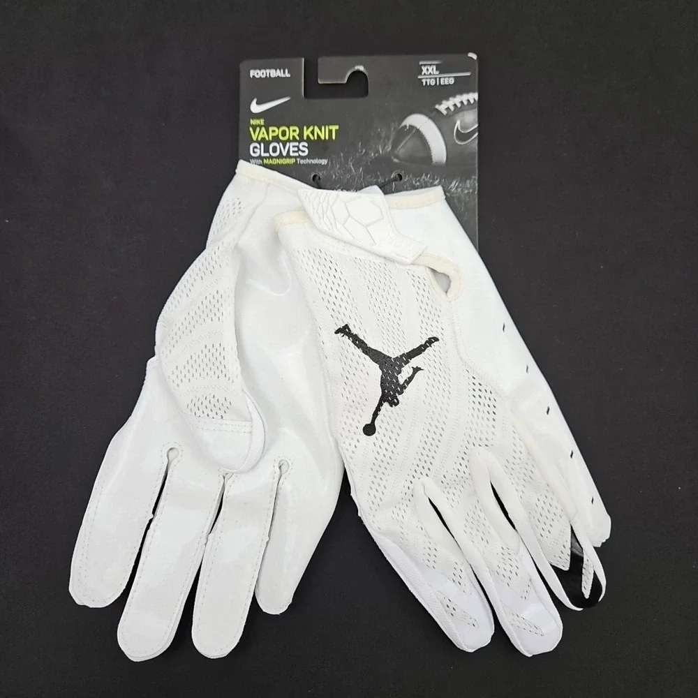 Nike Jordan Vapor Knit 3.0 Football Gloves Men's 2XL White Black New‎